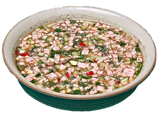 Soup okroshka with kvass