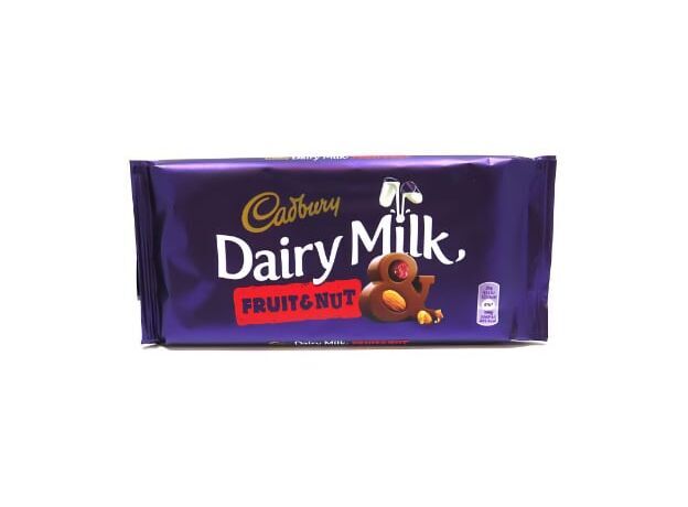 Cadbury dairy milk frutis nut