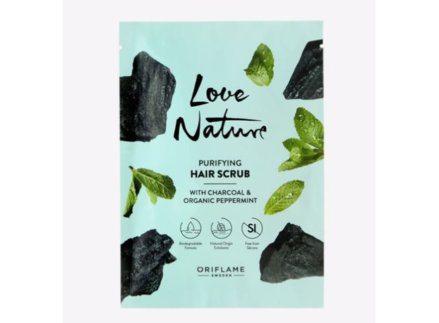 Hair Scrub-Shampoo with Charcoal and Organic Mint Love Nature