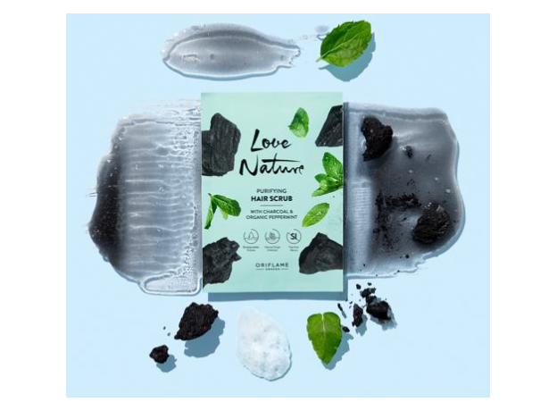 Hair Scrub-Shampoo with Charcoal and Organic Mint Love Nature